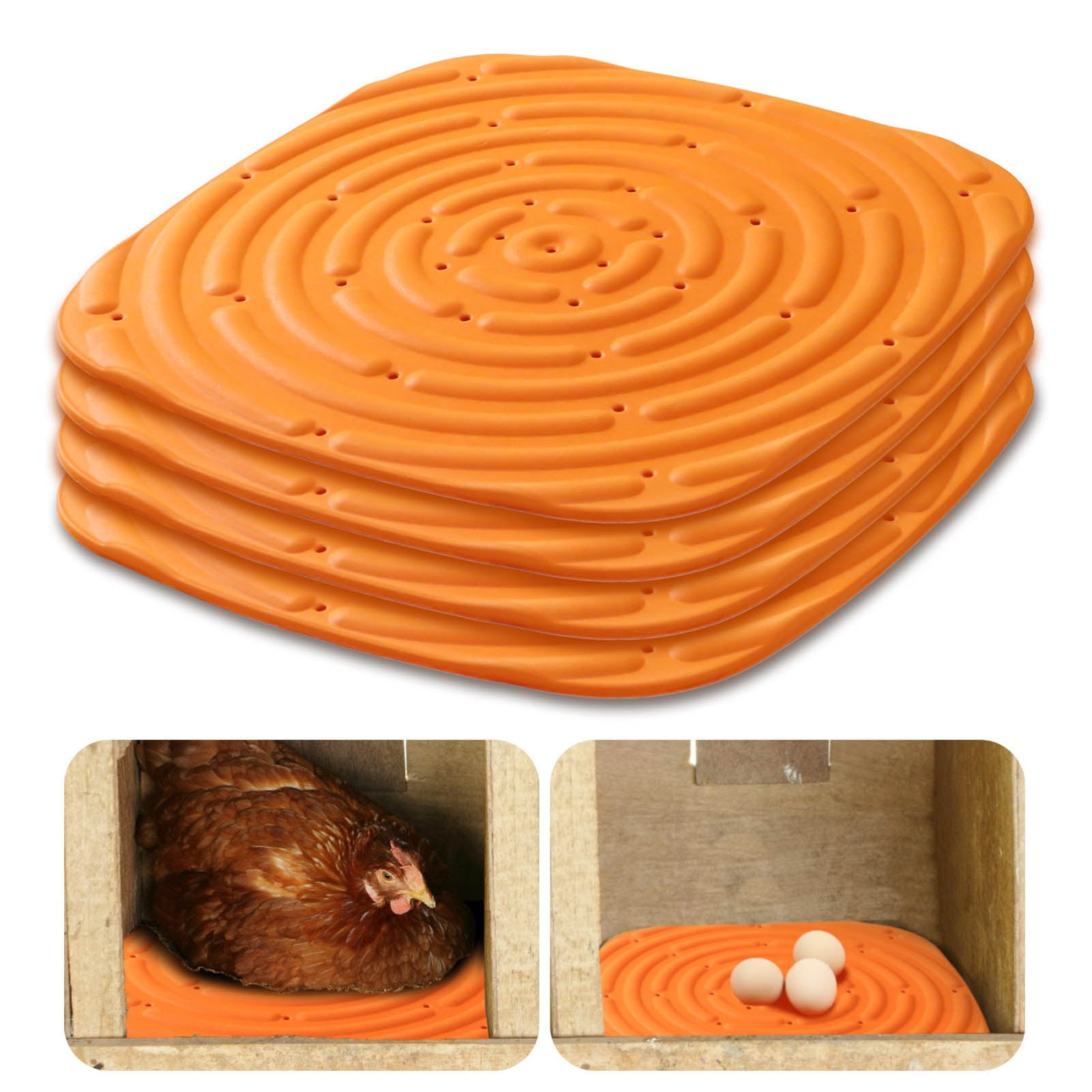 Clinaoy 2Pcs/4Pcs Chicken Coop Mat Washable Chicken Nesting Pads Durable Comfortable Healthy Coop Bedding for Laying Eggs Prevents Cracked Eggs